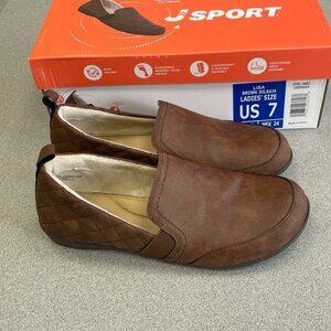J Sport Women's Size 7 Slip-On Shoes Brown Casual Comfort